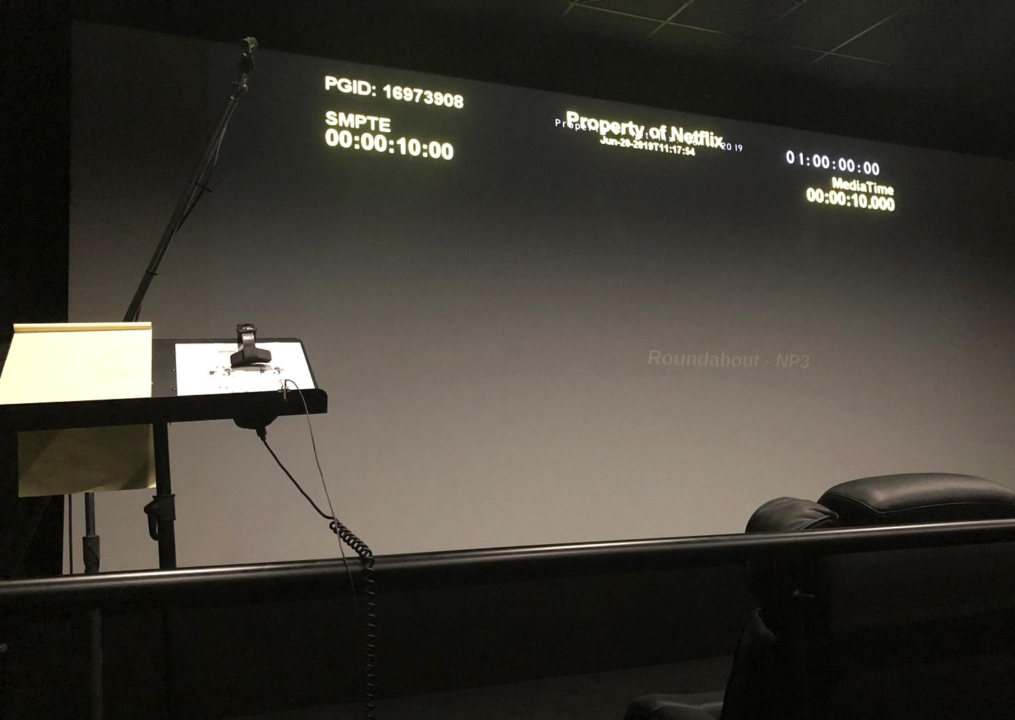 Recording booth at Roundabout Entertainment, Burbank